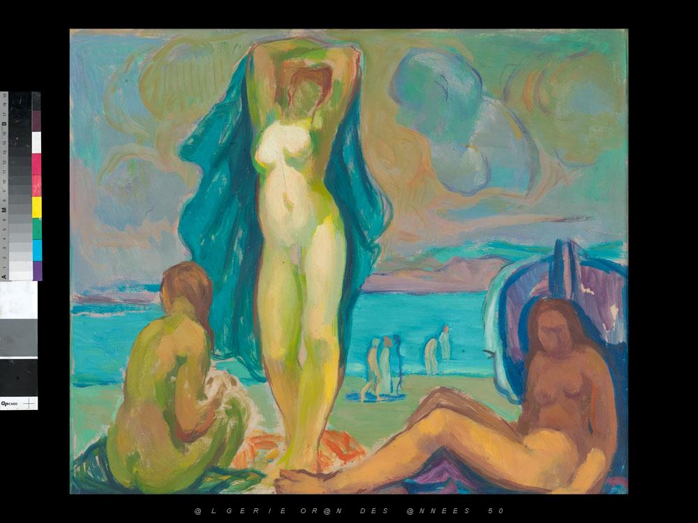 AUGUSTIN FERRANDO 1880-1957 16 - Baigneuses sur la plage d'Ain-Taya.jpg